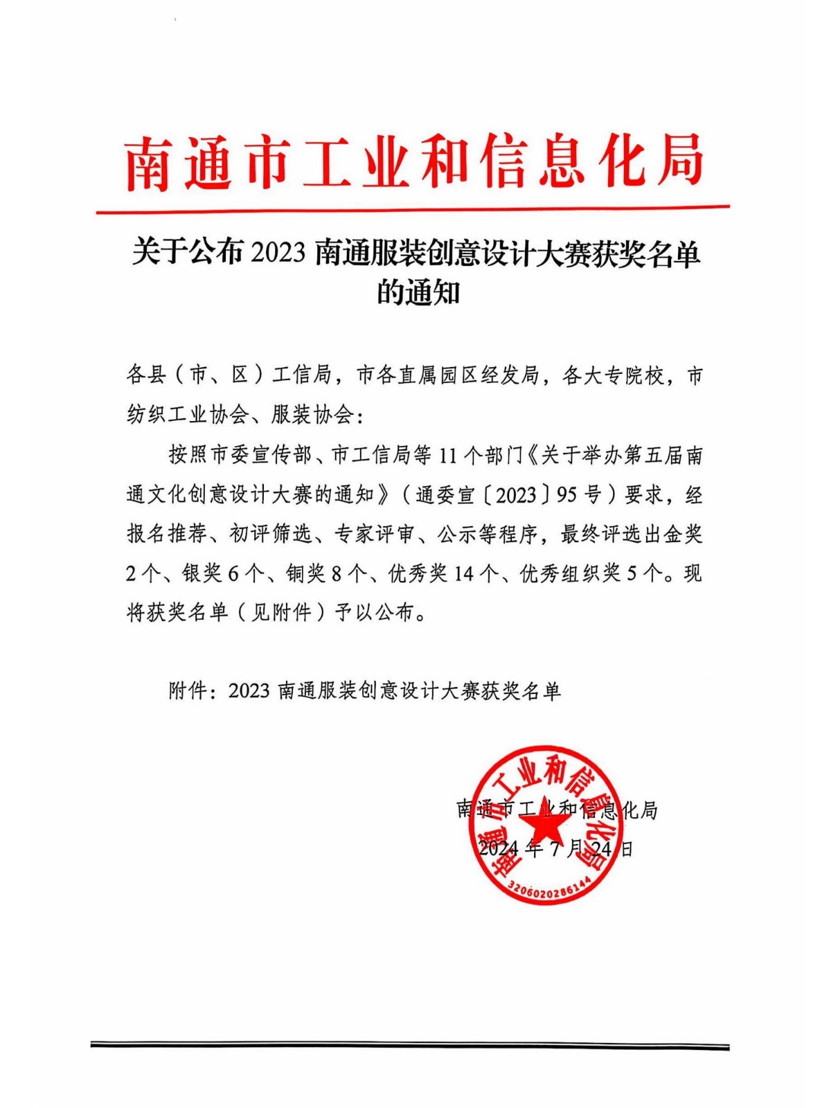 關(guān)于2023南通服裝創(chuàng)意設(shè)計(jì)大賽獲獎名單的通知_1.jpg